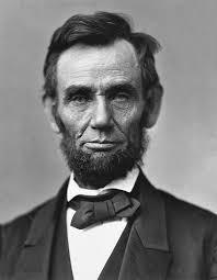 Black and white photograph of Abraham Lincoln.