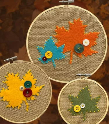 Photograph of completed felt leaves craft.