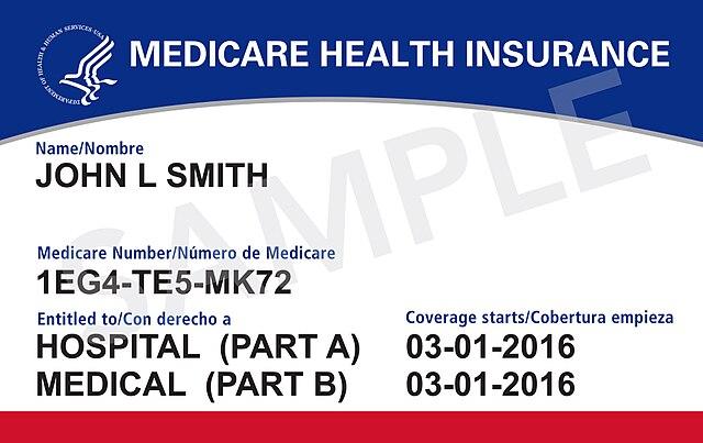 Image of a generic medicare membership card.